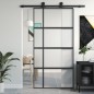 vidaXL Puerta corredera vidrio templado y aluminio negra 102,5x205 cm vidaXL Puerta corredera vidrio templado y aluminio negra 102,5x205 cm