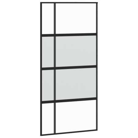 vidaXL Puerta corredera vidrio templado y aluminio negra 102,5x205 cm