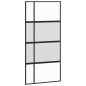 vidaXL Puerta corredera vidrio templado y aluminio negra 102,5x205 cm vidaXL Puerta corredera vidrio templado y aluminio negra 102,5x205 cm