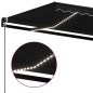 vidaXL Toldo manual retráctil con LED gris antracita 450x350 cm