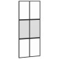 vidaXL Puerta corredera vidrio templado y aluminio negra 90x205 cm vidaXL Puerta corredera vidrio templado y aluminio negra 90x205 cm