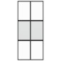 vidaXL Puerta corredera vidrio templado y aluminio negra 90x205 cm vidaXL Puerta corredera vidrio templado y aluminio negra 90x205 cm