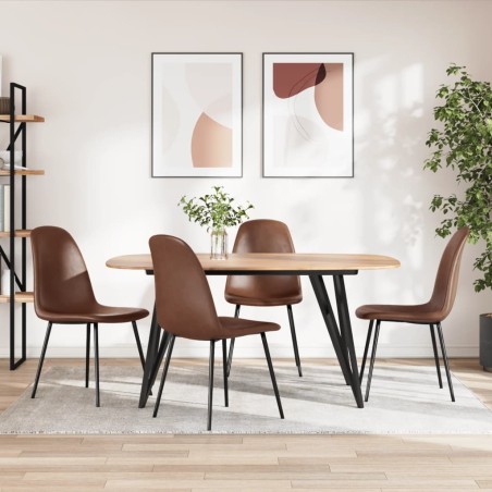 vidaXL Sillas de comedor 4 uds cuero sintético marrón 45x53,5x83 cm	