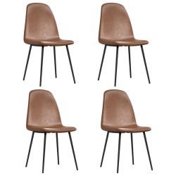 vidaXL Sillas de comedor 4 uds cuero sintético marrón 45x53,5x83 cm	