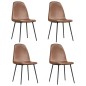 vidaXL Sillas de comedor 4 uds cuero sintético marrón 45x53,5x83 cm	