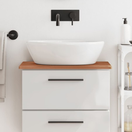 vidaXL Encimera de baño madera maciza de haya 60x40x1,5 cm