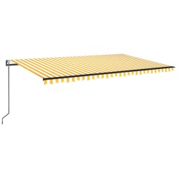 vidaXL Toldo automático LED sensor de viento amarillo blanco 500x350cm