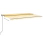 vidaXL Toldo automático LED sensor de viento amarillo blanco 500x350cm vidaXL Toldo automático LED sensor de viento amarillo blanco 500x350cm