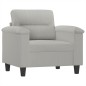 vidaXL Sillón de tela microfibra gris claro 60 cm vidaXL Sillón de tela microfibra gris claro 60 cm