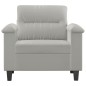 vidaXL Sillón de tela microfibra gris claro 60 cm vidaXL Sillón de tela microfibra gris claro 60 cm