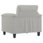 vidaXL Sillón de tela microfibra gris claro 60 cm vidaXL Sillón de tela microfibra gris claro 60 cm