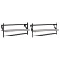 vidaXL Estantes de pared con barras 2 uds gris Sonoma 65x25x30 cm vidaXL Estantes de pared con barras 2 uds gris Sonoma 65x25x30 cm