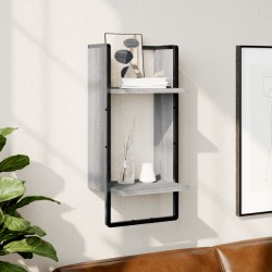 vidaXL Estante de pared con barra gris Sonoma 30x25x65 cm