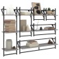 vidaXL Estantes pared con barras 6 pzas madera ingeniería gris Sonoma vidaXL Estantes pared con barras 6 pzas madera ingeniería gris Sonoma