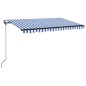 vidaXL Toldo automático retráctil azul y blanco 450x350 cm vidaXL Toldo automático retráctil azul y blanco 450x350 cm