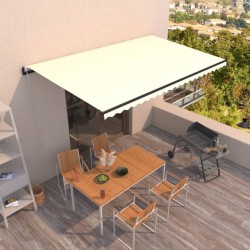 vidaXL Toldo retráctil automático crema 500x350 cm