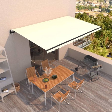 vidaXL Toldo retráctil automático crema 500x350 cm