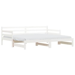 vidaXL Sofá cama nido madera maciza de pino blanco 90x190 cm
