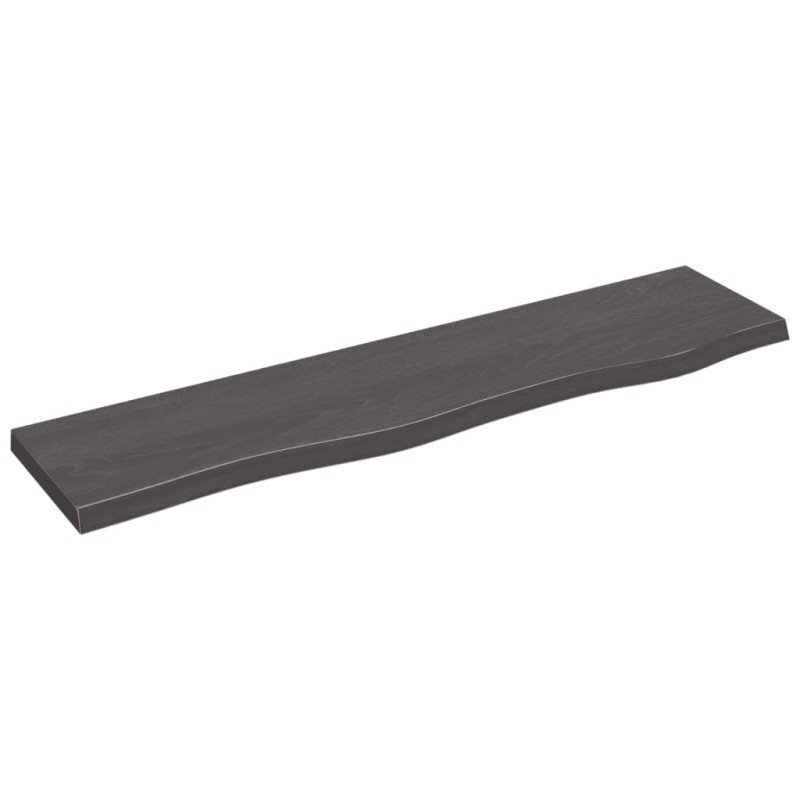 vidaXL Estante de pared madera roble tratada marrón oscuro 80x20x2 cm vidaXL Estante de pared madera roble tratada marrón oscuro 80x20x2 cm