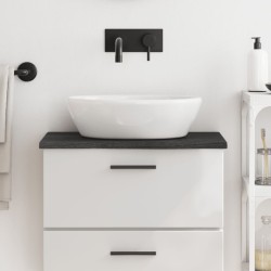 vidaXL Encimera de baño madera maciza tratada gris oscuro 60x30x2 cm