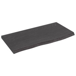 vidaXL Encimera de baño madera maciza tratada gris oscuro 60x30x2 cm