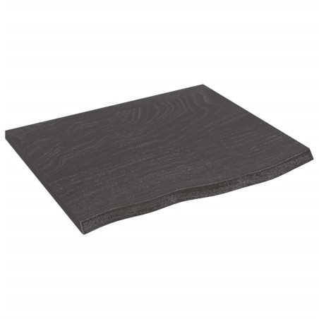 vidaXL Tablero de mesa madera de roble tratada gris oscuro 60x50x2 cm