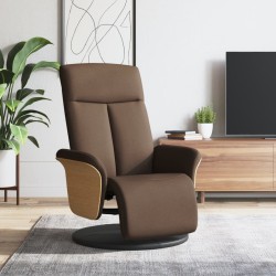 vidaXL Sillón reclinable con reposapiés tela marrón