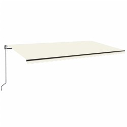 vidaXL Toldo automático con LED sensor de viento crema 600x350 cm