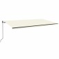 vidaXL Toldo automático con LED sensor de viento crema 600x350 cm vidaXL Toldo automático con LED sensor de viento crema 600x350 cm