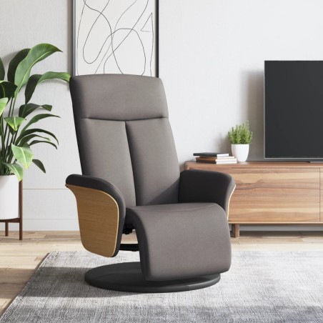 vidaXL Sillón reclinable con reposapiés tela gris taupe