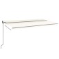 vidaXL Toldo automático con LED sensor de viento crema 600x350 cm vidaXL Toldo automático con LED sensor de viento crema 600x350 cm