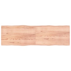 vidaXL Tablero mesa madera tratada borde natural marrón 200x60x(2-4)cm