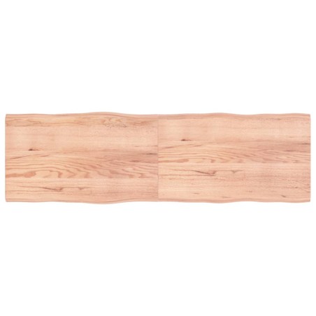 vidaXL Tablero mesa madera tratada borde natural marrón 200x60x(2-4)cm