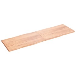 vidaXL Tablero mesa madera tratada borde natural marrón 200x60x(2-4)cm