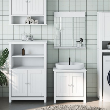 vidaXL Juego de muebles de baño BERG 3 pzas madera maciza pino blanco
