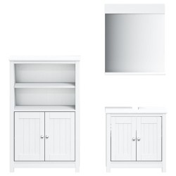 vidaXL Juego de muebles de baño BERG 3 pzas madera maciza pino blanco