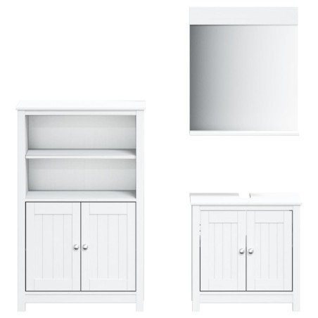 vidaXL Juego de muebles de baño BERG 3 pzas madera maciza pino blanco
