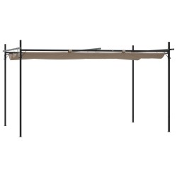 vidaXL Pérgola con cubierta retráctil gris taupe 395x292x230 cm