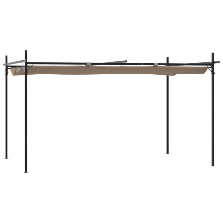 vidaXL Pérgola con cubierta retráctil gris taupe 395x292x230 cm