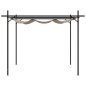 vidaXL Pérgola con cubierta retráctil gris taupe 395x292x230 cm vidaXL Pérgola con cubierta retráctil gris taupe 395x292x230 cm