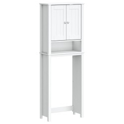 vidaXL Mueble para inodoro BERG madera maciza blanco 60x27x164,5 cm