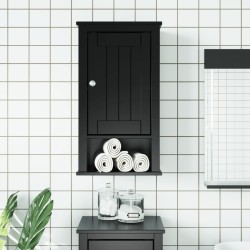 vidaXL Mueble de pared baño BERG madera maciza pino negro 40x27x71,5cm