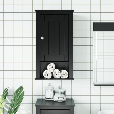 vidaXL Mueble de pared baño BERG madera maciza pino negro 40x27x71,5cm