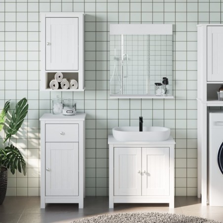 vidaXL Juego de muebles de baño BERG 3 pzas madera maciza pino blanco