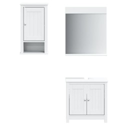 vidaXL Juego de muebles de baño BERG 3 pzas madera maciza pino blanco