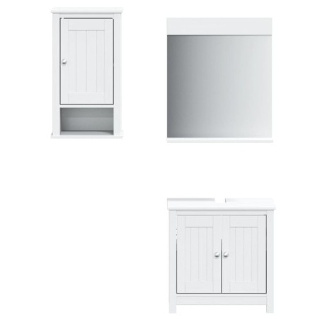 vidaXL Juego de muebles de baño BERG 3 pzas madera maciza pino blanco