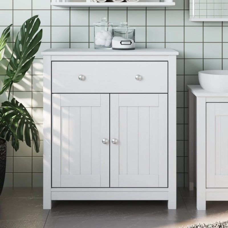 vidaXL Mueble de baño BERG madera maciza de pino blanco 69,5x34x80 cm vidaXL Mueble de baño BERG madera maciza de pino blanco 69,5x34x80 cm
