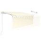 vidaXL Toldo automático persiana LED sensor viento crema 3,5x2,5 m vidaXL Toldo automático persiana LED sensor viento crema 3,5x2,5 m