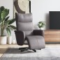 vidaXL Sillón reclinable con reposapiés cuero sintético gris vidaXL Sillón reclinable con reposapiés cuero sintético gris