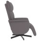 vidaXL Sillón reclinable con reposapiés cuero sintético gris vidaXL Sillón reclinable con reposapiés cuero sintético gris
